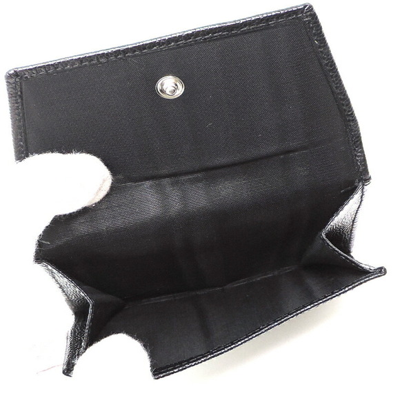 Celine W Women's/Men's Bifold Wallet Grain Leather Black - Picture 7 of 8